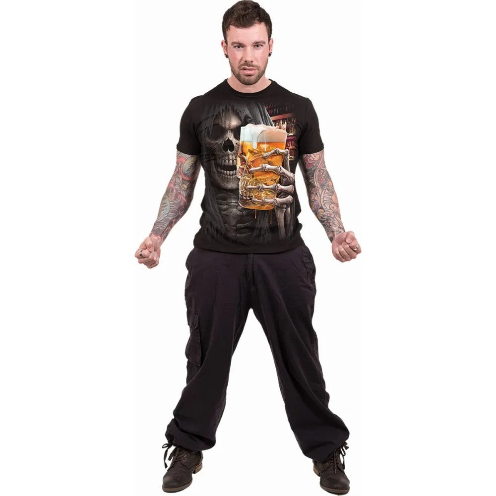 Black - Side - Spiral Direct Unisex Adult Live Loud T-Shirt