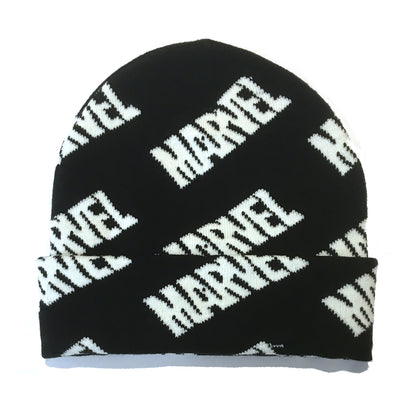 Black - Front - Marvel Repeat Print Beanie