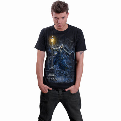Black - Side - Spiral Direct Unisex Adult Reaping In The Rain T-Shirt