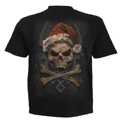 Black - Back - Spiral Direct Unisex Adult Rock Santa T-Shirt