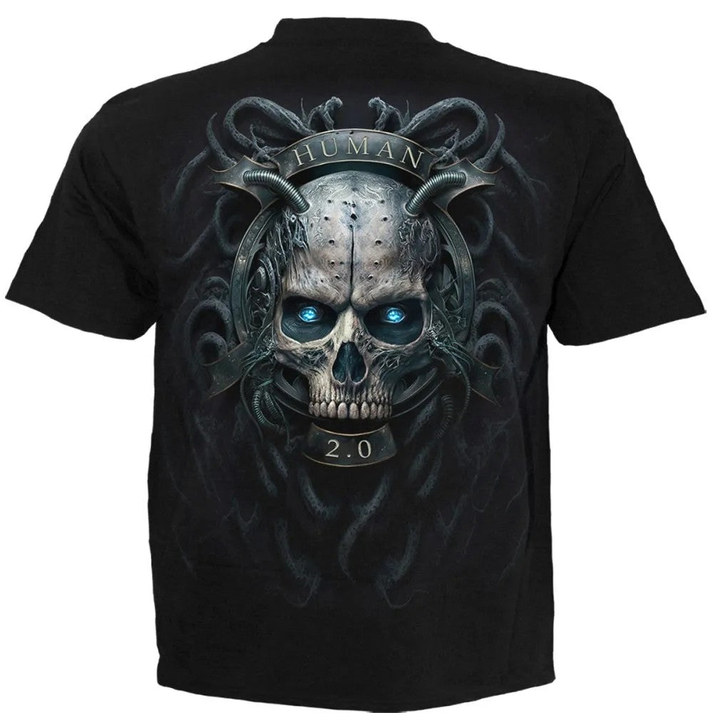 Black - Back - Spiral Direct Unisex Adult Human 2.0 T-Shirt