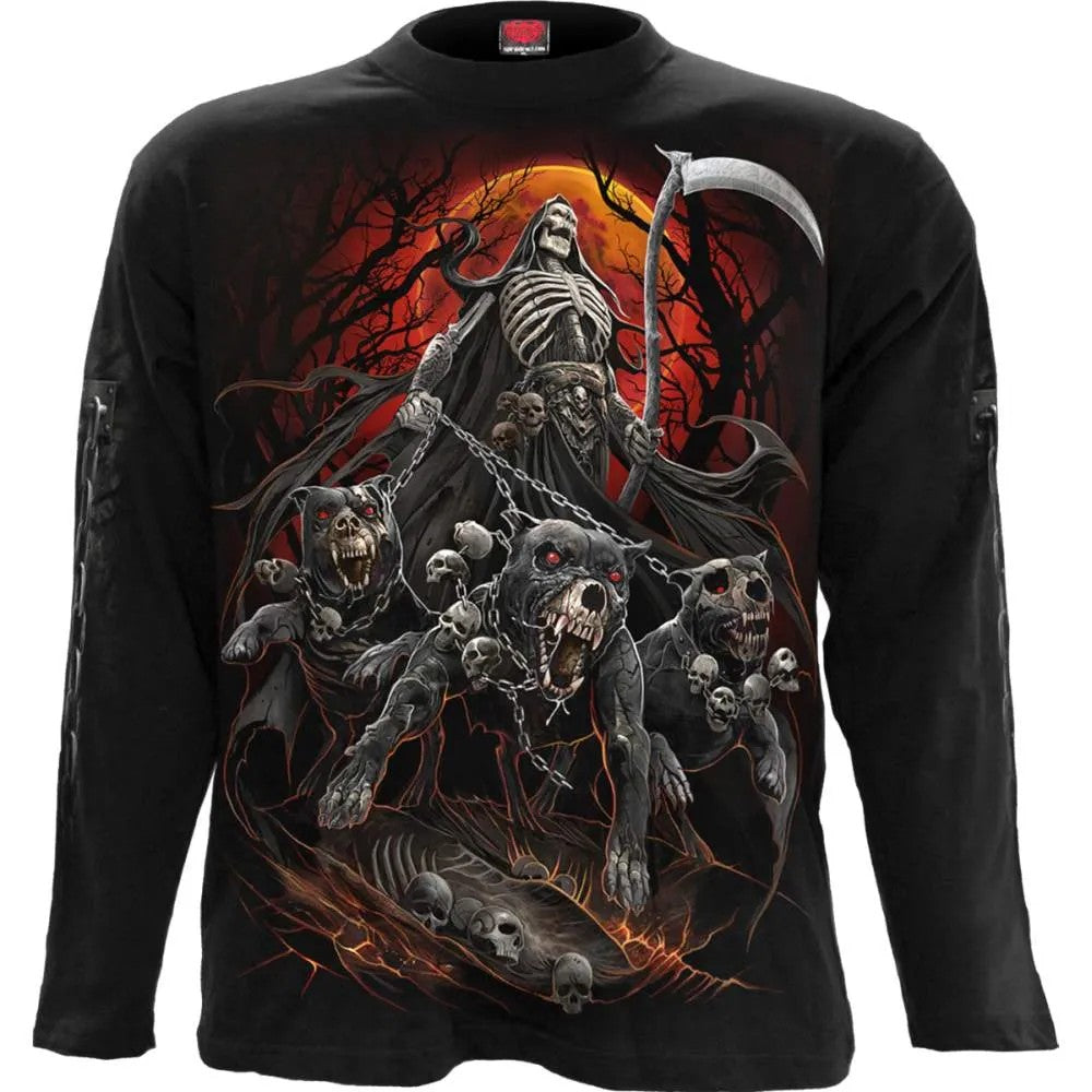 Black - Front - Spiral Direct Unisex Adult Harbingers Long-Sleeved T-Shirt