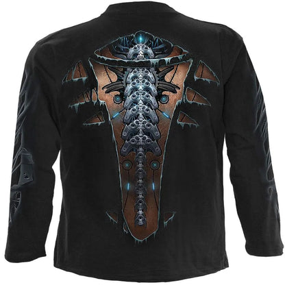 Black - Back - Spiral Direct Unisex Adult Cyber Skin Long-Sleeved T-Shirt
