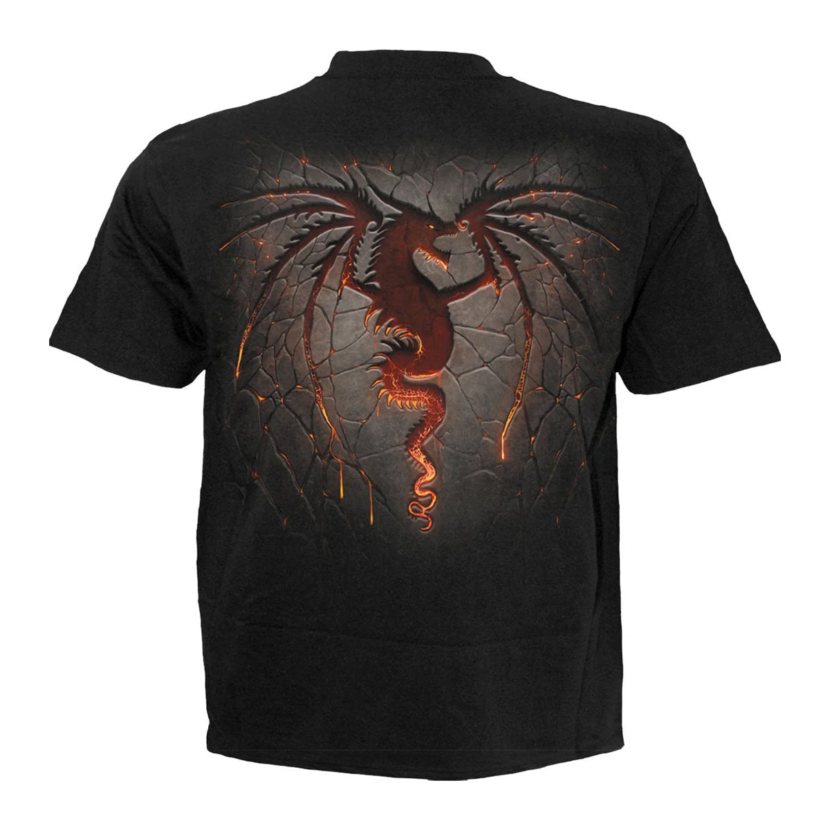 Black - Back - Spiral Direct Unisex Adult Dragon Furnace T-Shirt