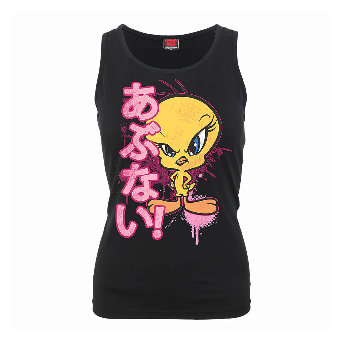 Black - Front - Spiral Direct Womens-Ladies Danger Tweety Looney Tunes Tank Top