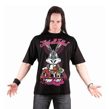 Black - Back - Spiral Direct Unisex Adult Evil Bunny Bugs Bunny Looney Tunes T-Shirt