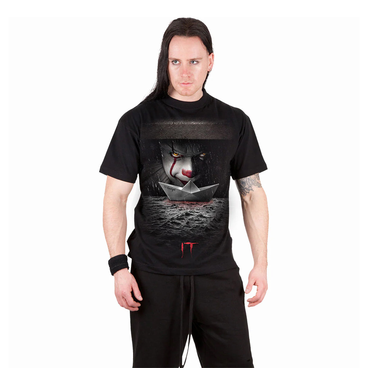 Black - Side - Spiral Direct Unisex Adult It T-Shirt