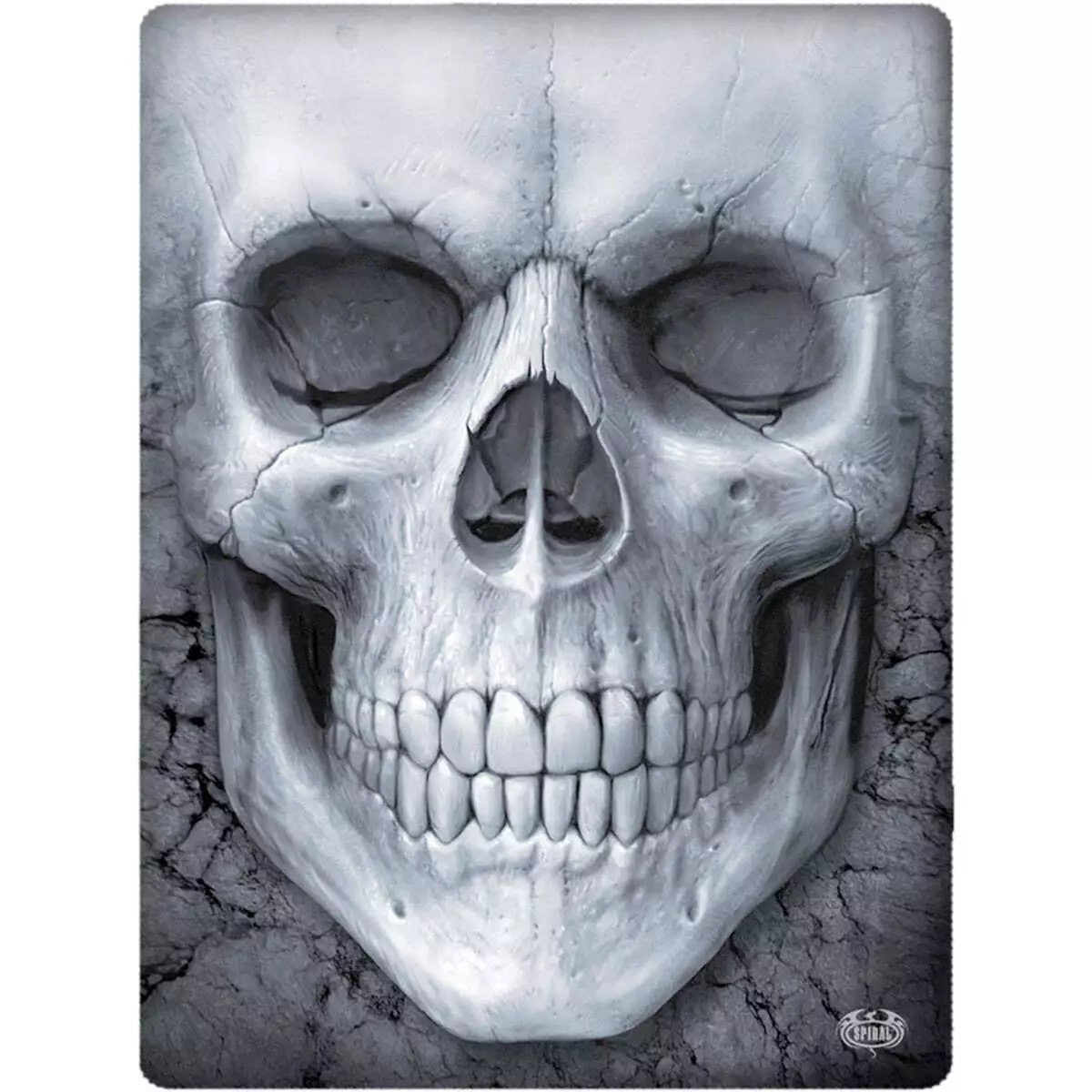 Black-White - Front - Spiral Direct Fleece Solemn Skull Blanket