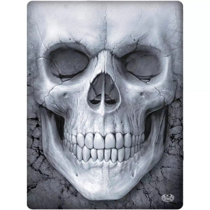 Black-White - Front - Spiral Direct Fleece Solemn Skull Blanket