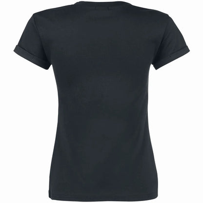 Black - Back - Spiral Direct Girls Infernal Unicorn Capped Sleeved T-Shirt