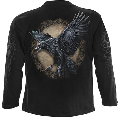 Black - Back - Spiral Direct Unisex Adult Raven Wise Long-Sleeved T-Shirt