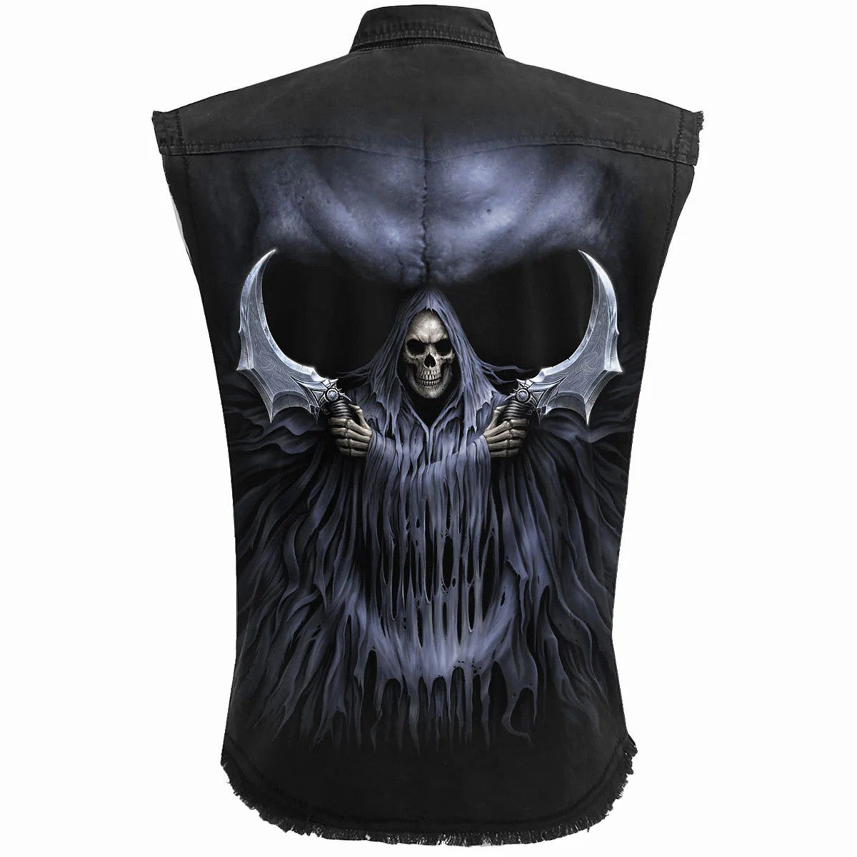 Black - Back - Spiral Direct Unisex Adult Double Death Sleeveless Shirt