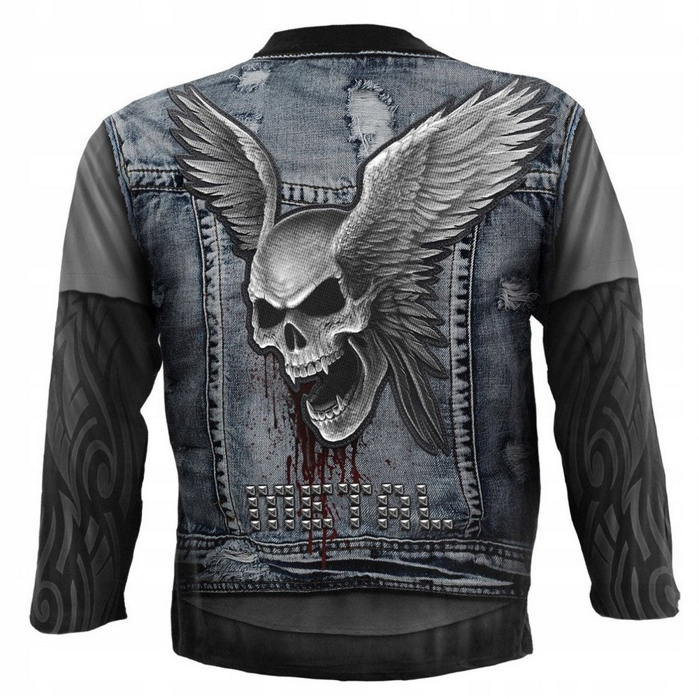 Black - Back - Spiral Direct Unisex Adult Thrash Metal Long-Sleeved T-Shirt
