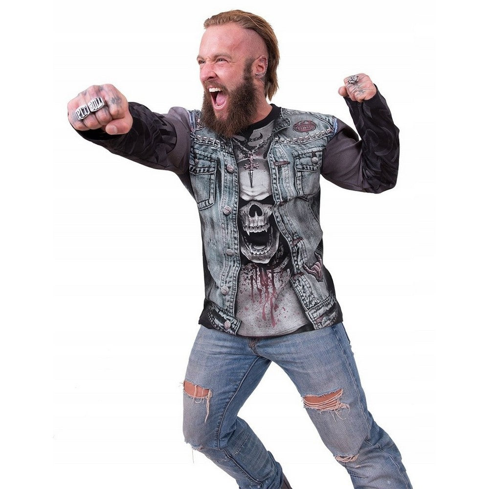 Black - Side - Spiral Direct Unisex Adult Thrash Metal Long-Sleeved T-Shirt