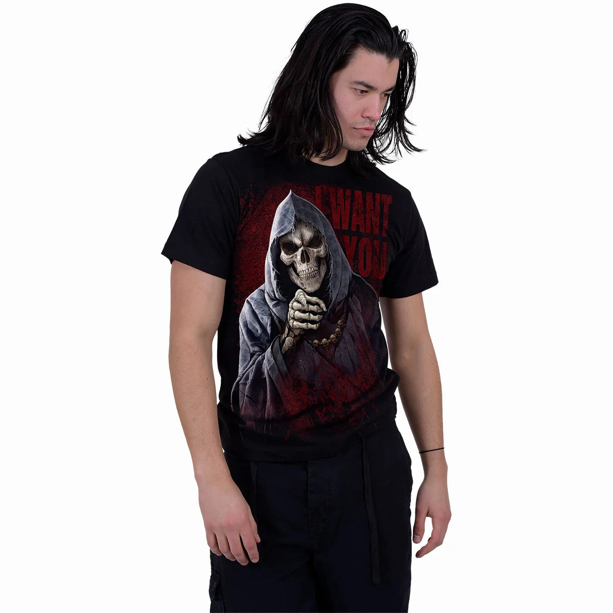 Black - Side - Spiral Direct Unisex Adult War Kills T-Shirt