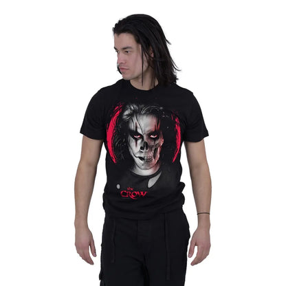 Black - Back - Spiral Direct Unisex Adult Skull Face The Crow T-Shirt