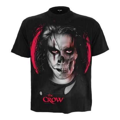 Black - Front - Spiral Direct Unisex Adult Skull Face The Crow T-Shirt