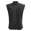 Black - Front - Spiral Direct Unisex Adult Double Death Stone Wash Sleeveless Shirt