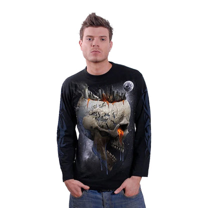 Black - Side - Spiral Direct Unisex Adult Dead World Long-Sleeved T-Shirt