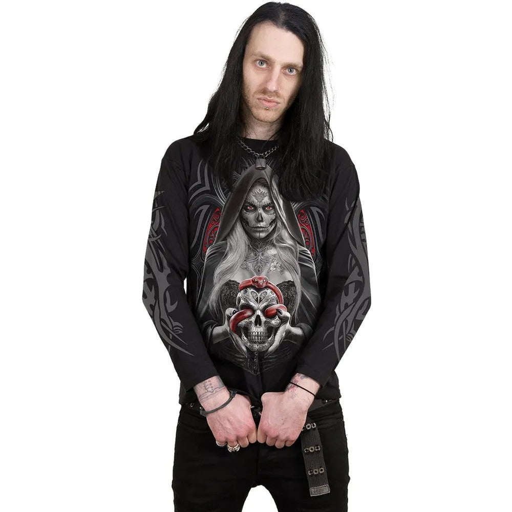 Black - Side - Spiral Direct Unisex Adult High Priestess Long-Sleeved T-Shirt