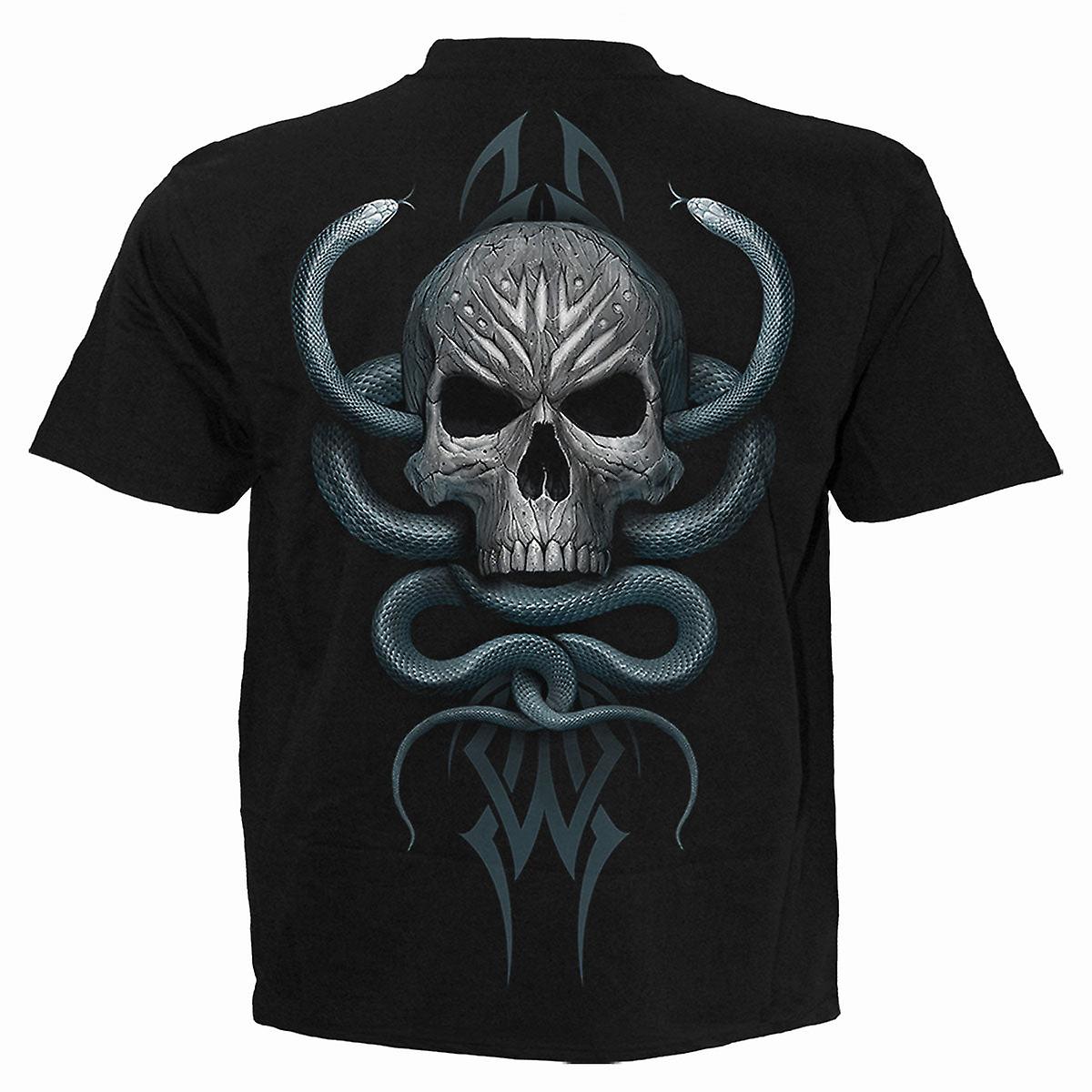 Black - Back - Spiral Direct Unisex Adult Stone Gaze T-Shirt