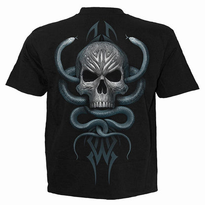 Black - Back - Spiral Direct Unisex Adult Stone Gaze T-Shirt