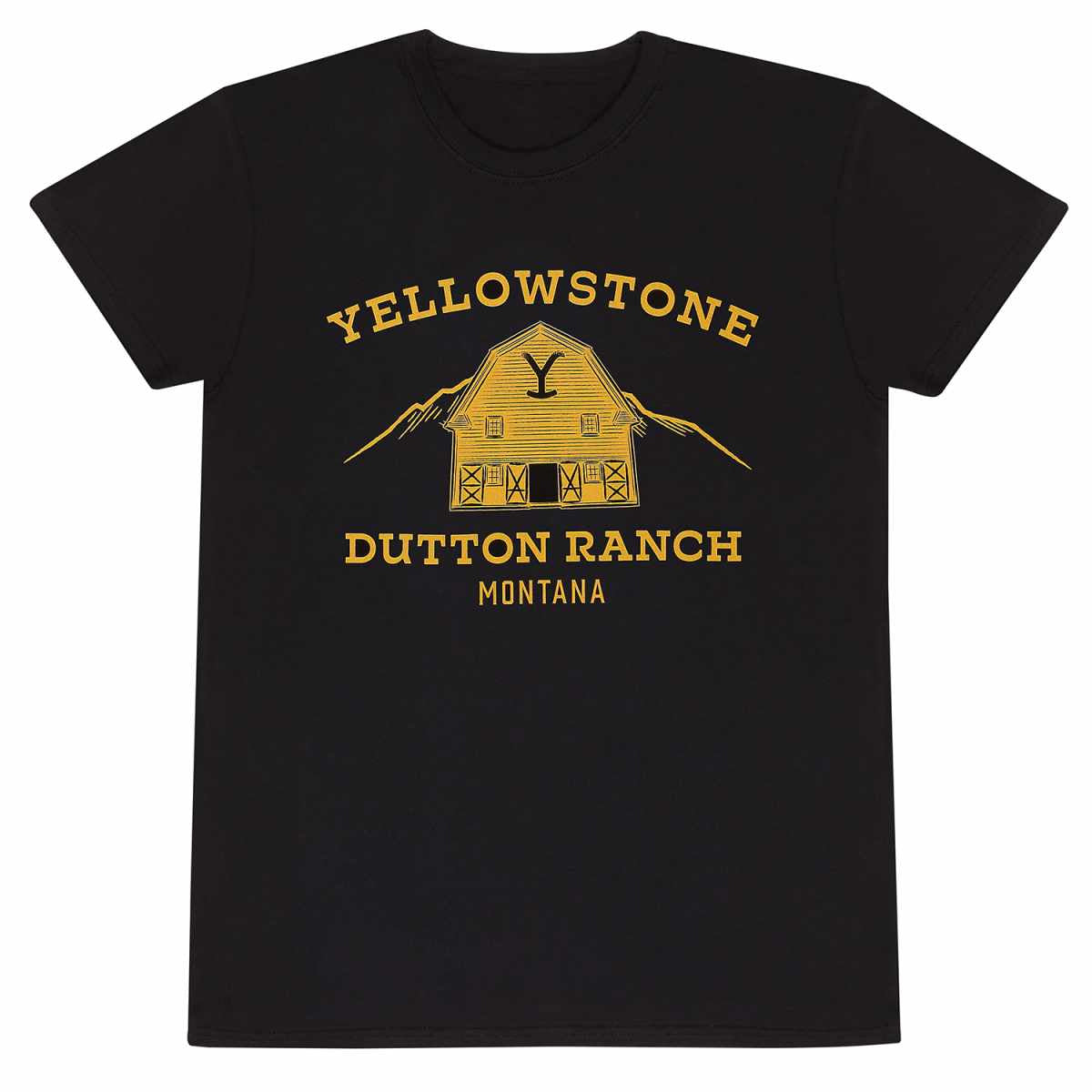 Black - Front - Yellowstone Unisex Adult Dutton Ranch T-Shirt