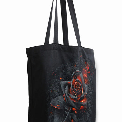 Black - Back - Spiral Direct Burnt Rose Tote Bag