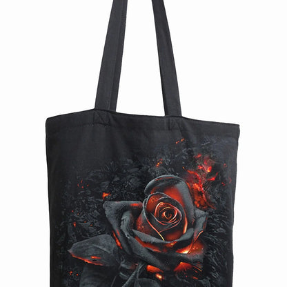 Black - Front - Spiral Direct Burnt Rose Tote Bag
