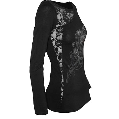Black - Back - Spiral Direct Womens-Ladies Fatal Attraction Long-Sleeved Top