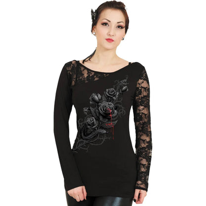 Black - Side - Spiral Direct Womens-Ladies Fatal Attraction Long-Sleeved Top