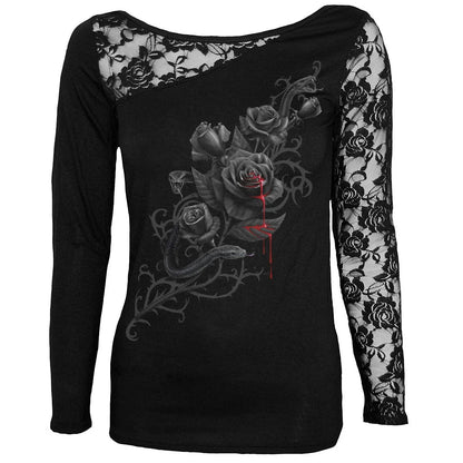 Black - Front - Spiral Direct Womens-Ladies Fatal Attraction Long-Sleeved Top