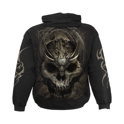 Black - Back - Spiral Direct Unisex Adult Draco Skull Hoodie