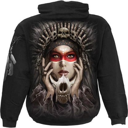 Black - Back - Spiral Direct Unisex Adult Cry Of The Wolf Hoodie