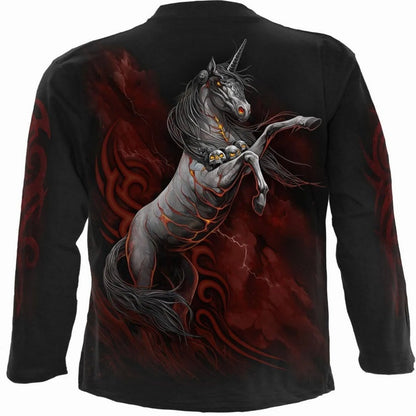 Black - Back - Spiral Direct Unisex Adult Infernal Unicorn Long-Sleeved T-Shirt