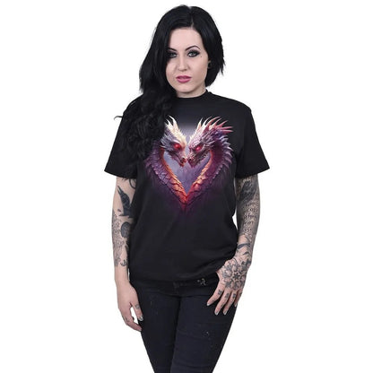 Black - Back - Spiral Direct Unisex Adult Heart Of Dragons T-Shirt