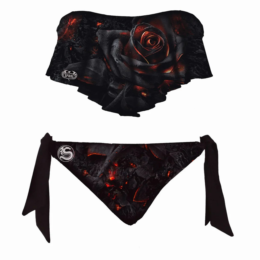 Black - Front - Spiral Direct Womens-Ladies Burnt Rose Two-Piece Swimsuit