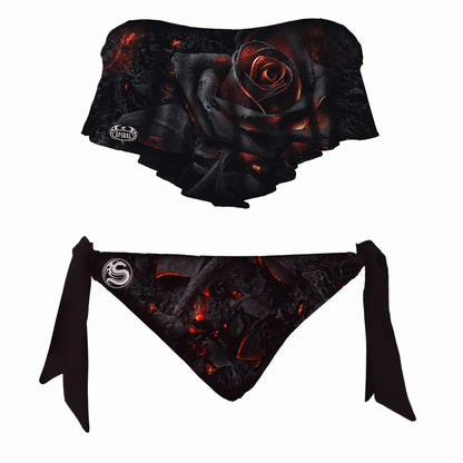 Black - Front - Spiral Direct Womens-Ladies Burnt Rose Two-Piece Swimsuit