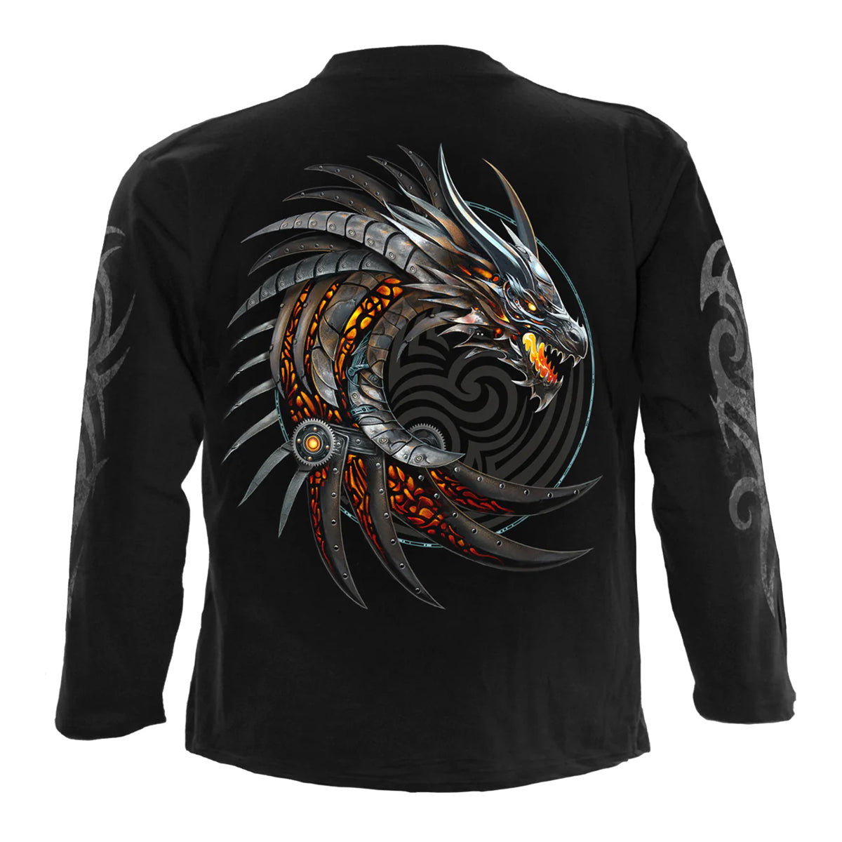 Black - Back - Spiral Direct Unisex Adult Razor Back Long-Sleeved T-Shirt