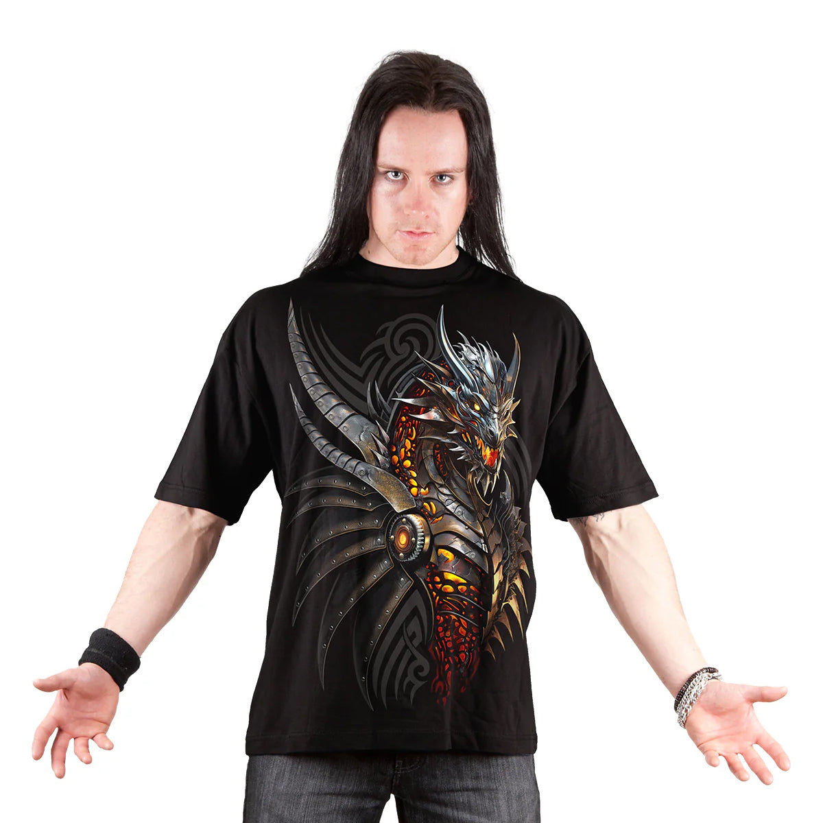 Black - Side - Spiral Direct Unisex Adult Razor Back Short-Sleeved T-Shirt