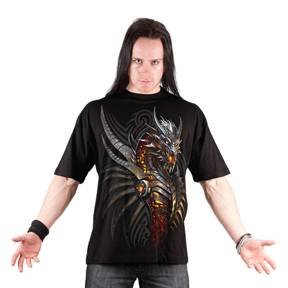 Black - Side - Spiral Direct Unisex Adult Razor Back Short-Sleeved T-Shirt