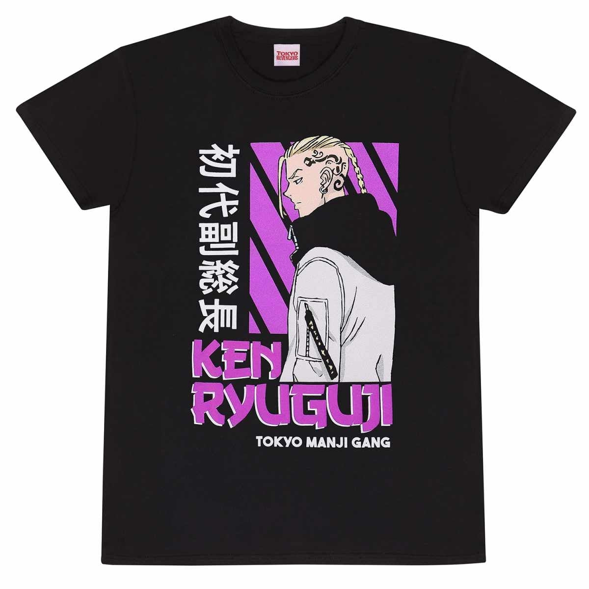 Black - Front - Tokyo Revengers Unisex Adult Ken Ryuguji T-Shirt