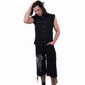 Black - Side - Spiral Direct Unisex Adult Death Forever 3-4 Length Cargo Shorts