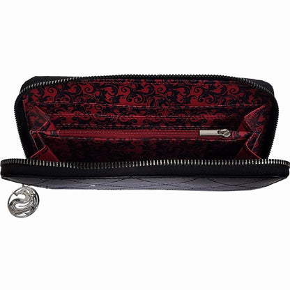 Black - Side - Spiral Direct Bleeding Heart Clutch Bag