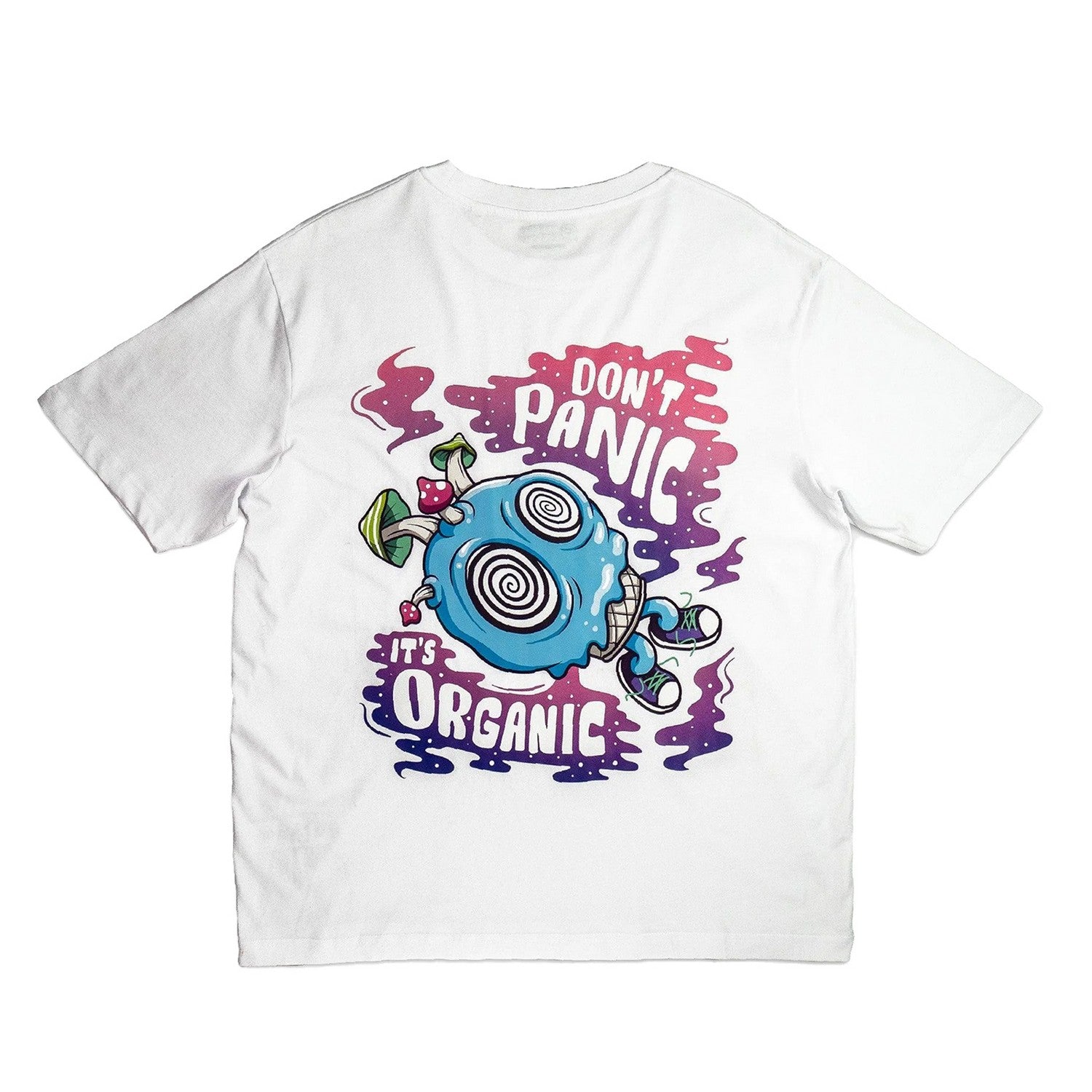 White - Back - Creepy Creams Unisex Adult Back Print Organic T-Shirt