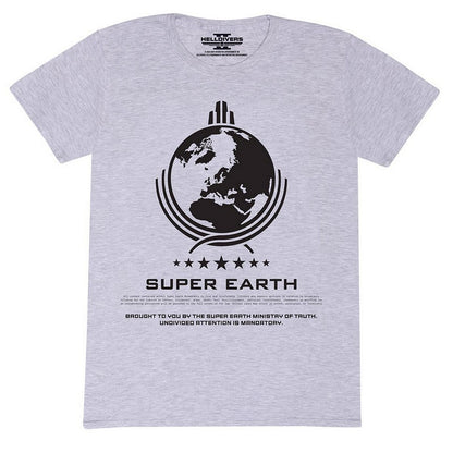 Heather Grey - Front - Helldivers 2 Unisex Adult Super Earth T-Shirt