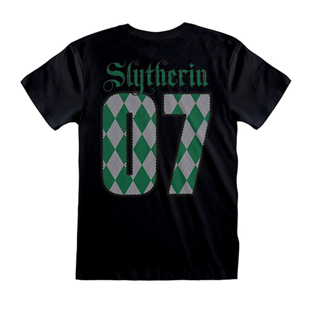 Black - Back - Harry Potter Unisex Adult Quidditch Slytherin 07 T-Shirt