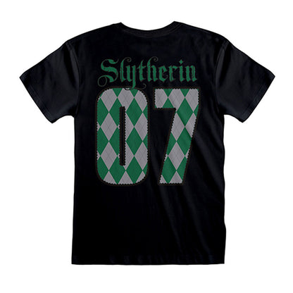 Black - Back - Harry Potter Unisex Adult Quidditch Slytherin 07 T-Shirt