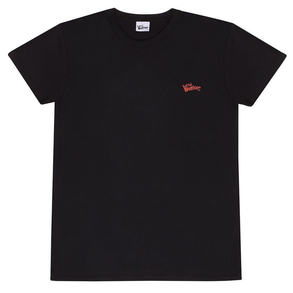 Black - Front - The Warriors Unisex Adult Logo Back Print T-Shirt