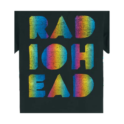 Black - Back - Radiohead Unisex Adult Rainbow Cutout T-Shirt